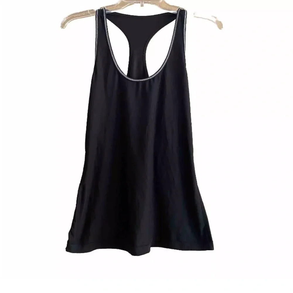 Women's Black Athletic Tank Top Gym Workout Jersey Size M
